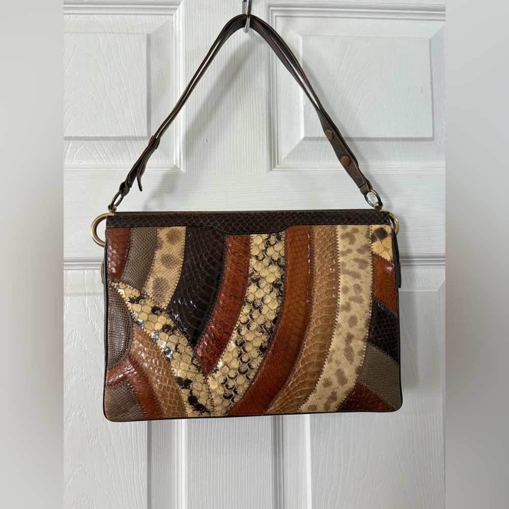 Multicolor Patchwork Shoulder Bag - image 1